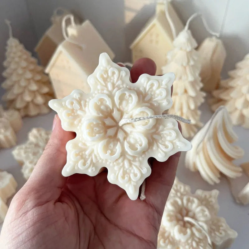 Silicone Mould for Snowflake Candle Christmas