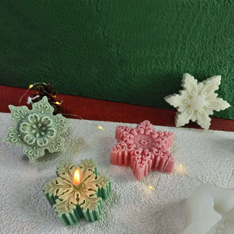 Silicone Mould for Snowflake Candle Christmas