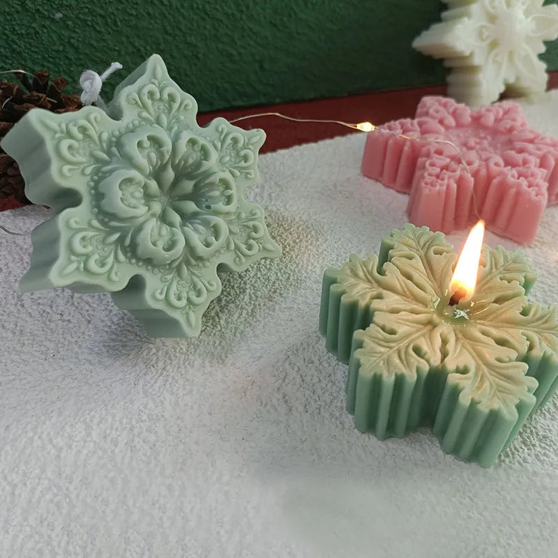 Silicone Mould for Snowflake Candle Christmas